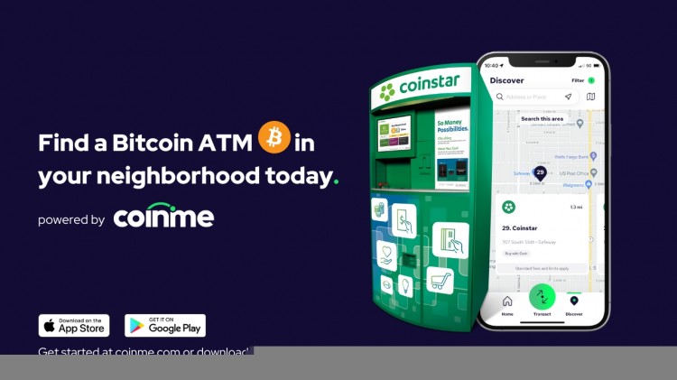 COINME向BITCOINCOM添加9700多个COINSTAR比特币ATM