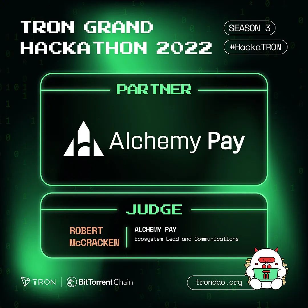 AlchemyPay成为2022波场黑客松大赛第三季合作伙伴