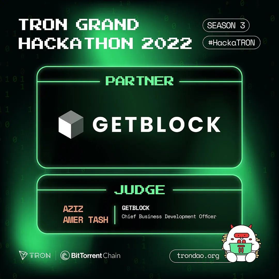 GetBlock成为2022波场黑客松大赛第三季合作伙伴