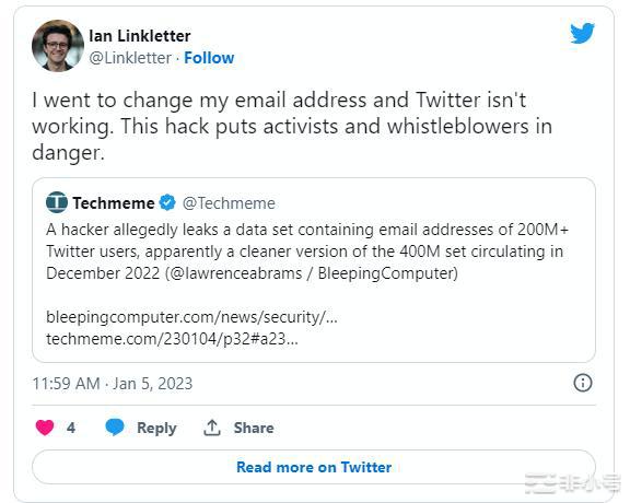 Twitter数据泄露:黑客窃取2亿用户的私人信息