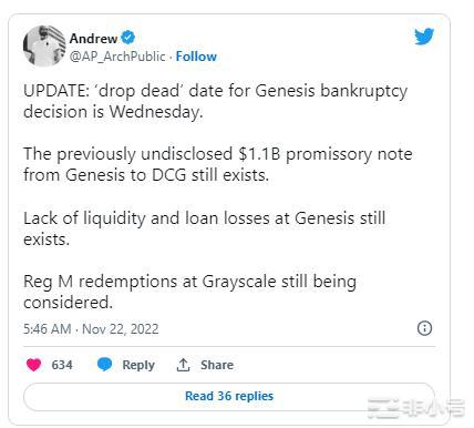 这是RegM对GenesisDCG和比特币的要求？