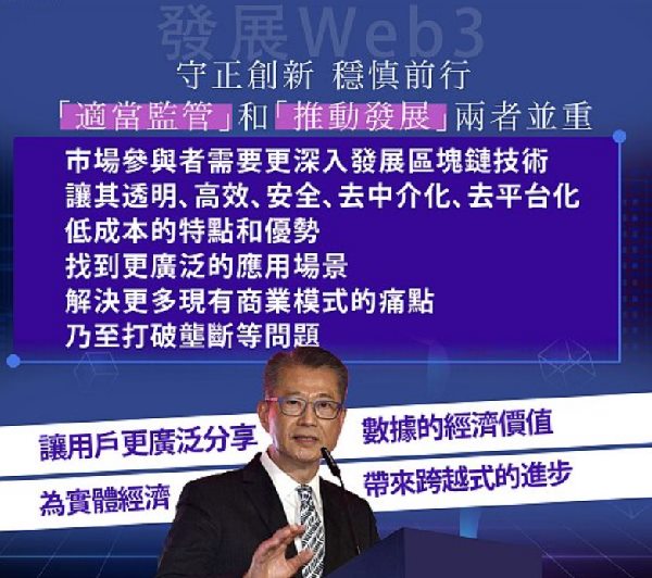 元宇宙：香港财务司司长 发展Web3探索新赛道新领域