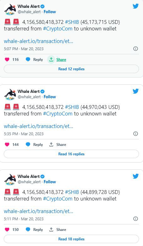 超过24.9万亿SHIB从CryptoCom流向未知钱包