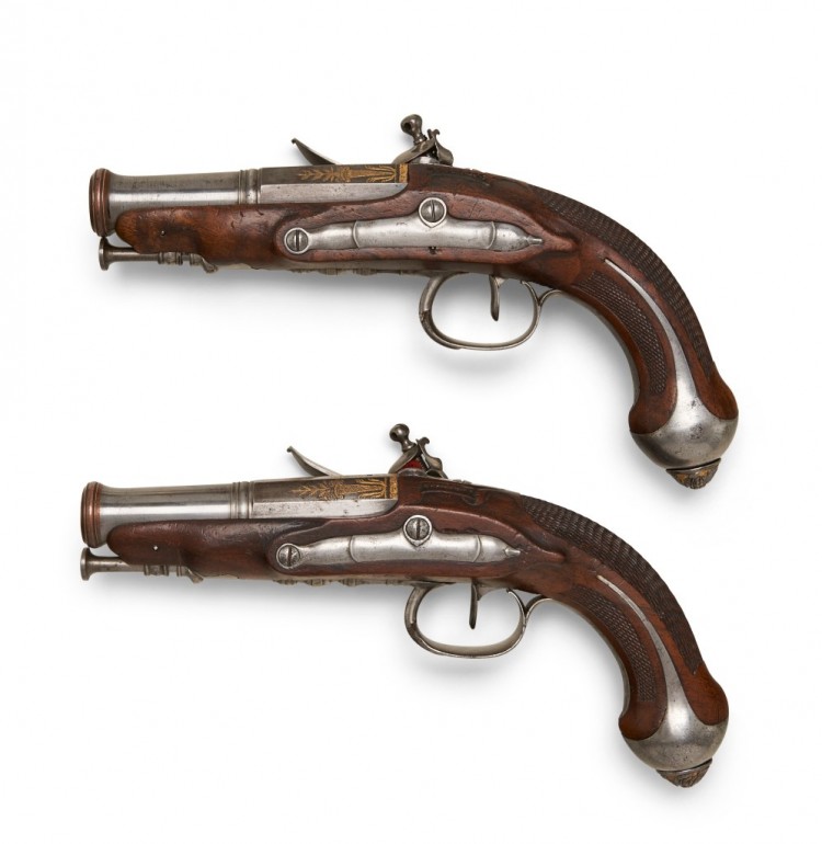 过去的爆炸亚历山大汉密尔顿的手枪在佳士得拍卖